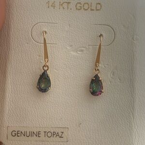 14k Gold Topaz Earrings